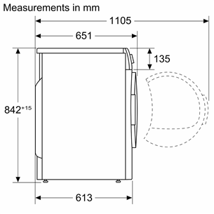 Bosch Series 8, heat pump, 9 kg, depth 61,3 cm - Clothes dryer