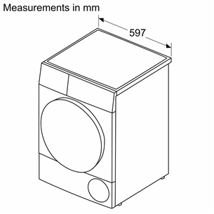 Džiovyklė Bosch WQB245CBSN, šilumos siurblys, 9 kg, gylis 61,3 cm