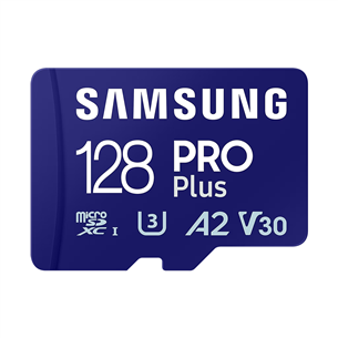 Atminties kortelė Samsung PRO Plus, 2023 micro SDXC, 128 GB + adapteris