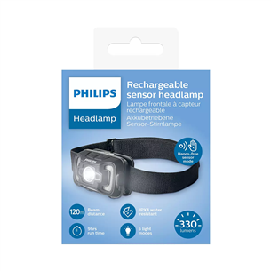 Prožektorius Philips Rechargeable Sensor Headlamp, black