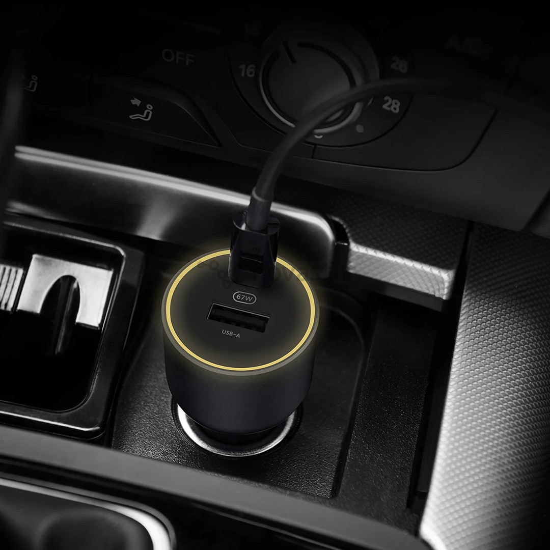 Xiaomi 67 W Car Charger, USB-A, USB-C, juodas - Automobilinis įkroviklis