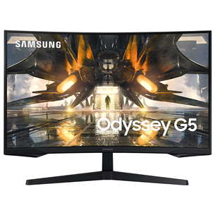 Monitorius Samsung Odyssey G5 LS32AG550EPXEN 32'', WQHD, LED VA, 165 Hz, lenktas
