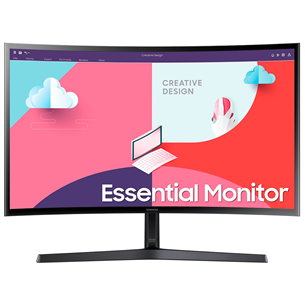 Monitorius Samsung Essential, 24'', lenktas, Full HD, 75 Hz, LED VA LS24C366EAUXEN
