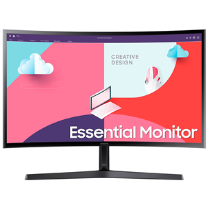 Samsung Essential, 24'', изогнутый, Full HD, 75 Гц, LED VA, черный - Монитор