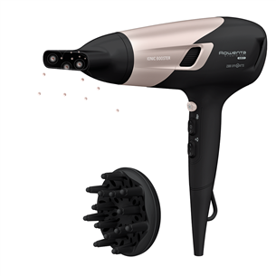 Rowenta Studio Dry Glow, 2100 W, black/pink - Hair dryer CV5831