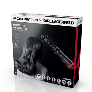 Rowenta x Karl Lagerfeld Express Style, 800 Вт, черный - Фен-щетка