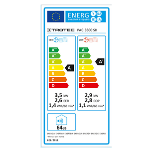 Mobilus kondicionierius Trotec, 3,5 kW, 12 000 BTU/h