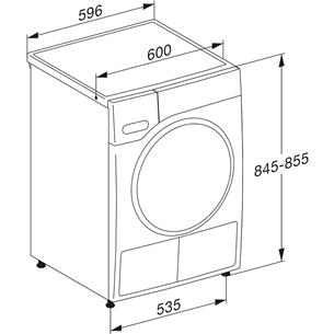 Džiovyklė Miele TSF763WP, 8 kg, gylis 64,3 cm