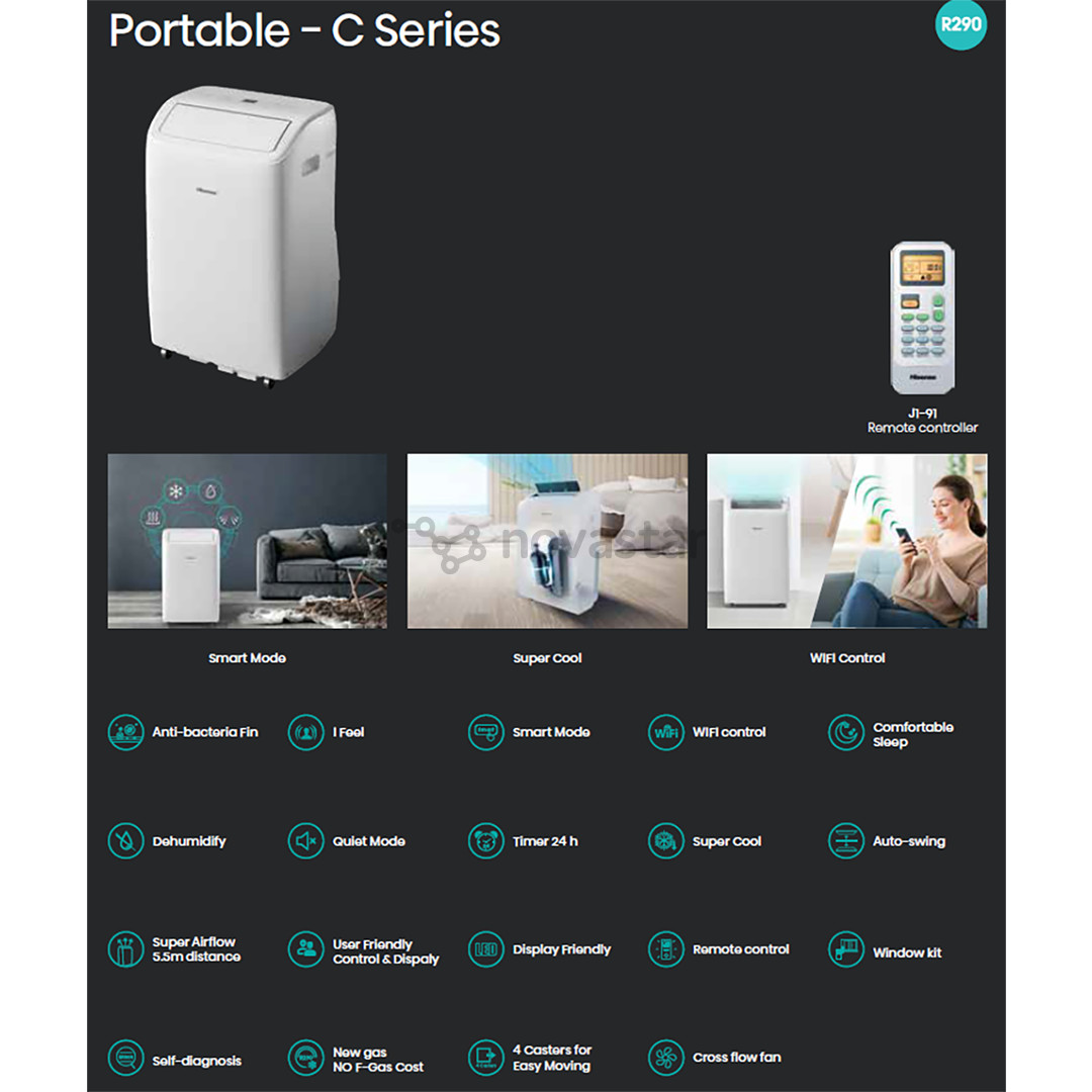 Hisense, 3500 W, baltas - Mobilus kondicionierius