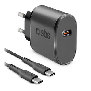 SBS Wall Charger Kit, USB-C, 15 Вт, черный - Адаптер питания TEKITTRTC15W