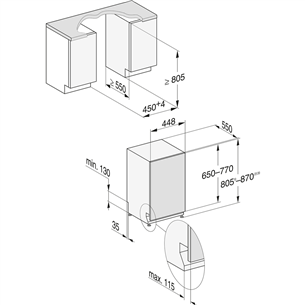 Įmontuojama indaplovė Miele G5790SCVI