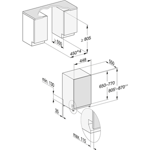 Miele, 9 place settings - Built-in dishwasher