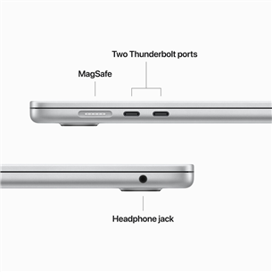 Apple MacBook Air 15" (2023), M2 8C/10C, 8 ГБ, 256 ГБ, ENG, серебристый - Ноутбук