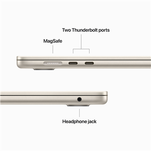 Nešiojamas kompiuteris Apple MacBook Air 15" (2023), M2 8C/10C, 8 GB, 256 GB, RUS