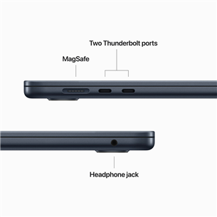 Apple MacBook Air 15" (2023), M2 8C/10C, 8 GB, 512 GB, SWE, midnight - Notebook