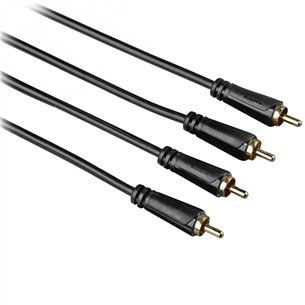 Laidas Hama Audio Cable, 2 RCA - 2 RCA, gold-plated, 1,5 m, black 00179274