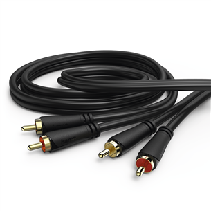 Laidas Hama Audio Cable, 2 RCA - 2 RCA, gold-plated, 1,5 m, black