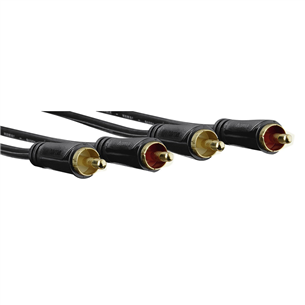Laidas Hama Audio Cable, 2 RCA - 2 RCA, gold-plated, 1,5 m, black