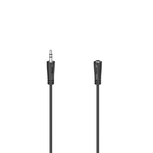 Hama Audio Extension Cable, 3,5 мм - гнездо 3,5 мм, 1,5 м, черный - Кабель