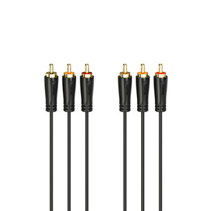 Hama Audio/Video Cable, 3 RCA - 3 RCA, позолоченный, 1,5 м, черный - Кабель 00205150