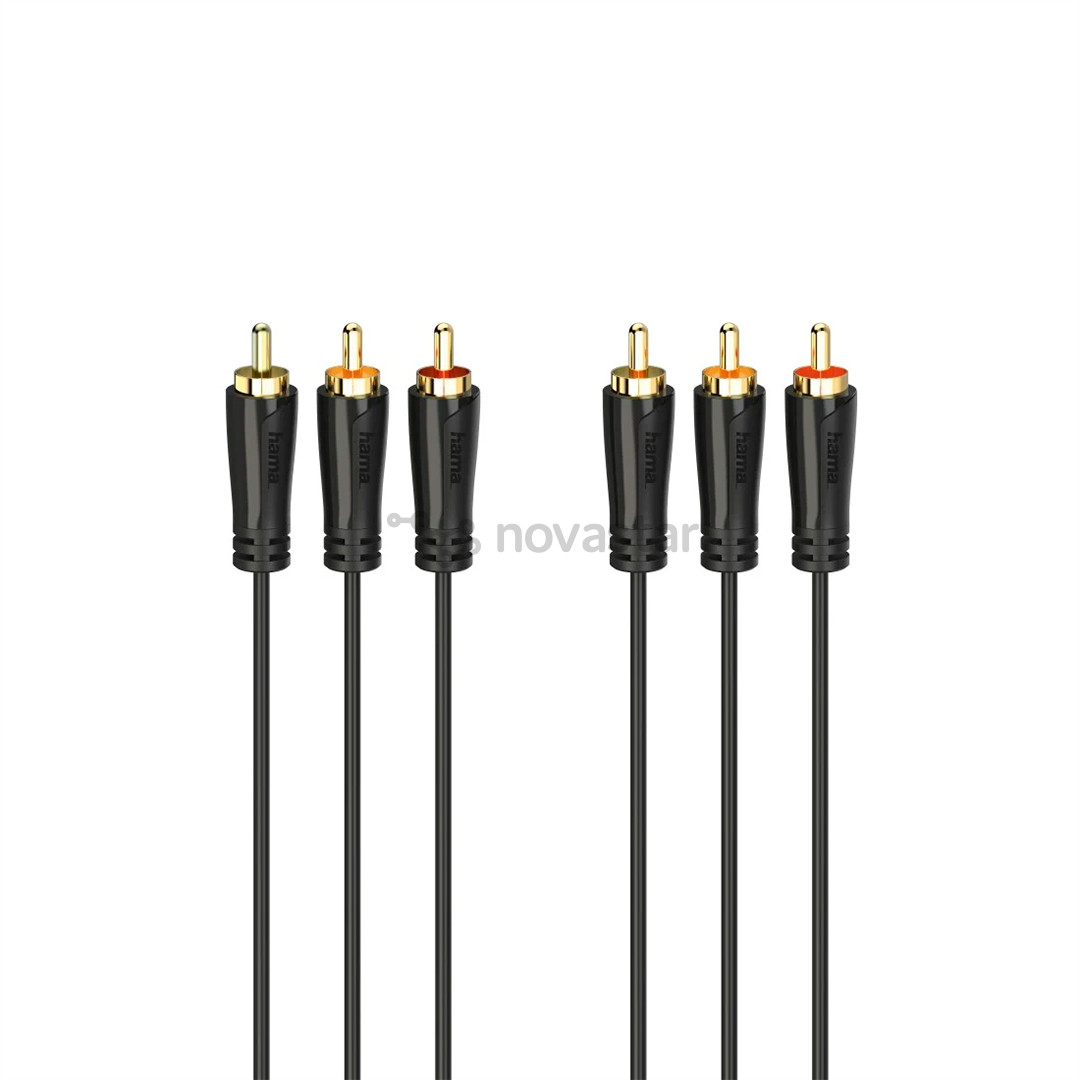 Laidas Hama Audio/Video Cable, 3 RCA - 3 RCA, gold-plated, 1.5 m, black