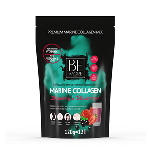Kolageno mišinys Be More Marine Collagen Strawberry 'n' Blackcurrant, 120g 4744806010516