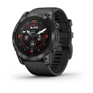 Garmin epix Pro (Gen 2) Sapphire, 51 mm, dark gray DLC titanium / black silicone band - Sports watch