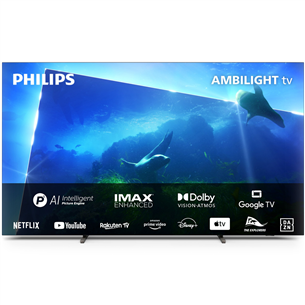 Philips OLED818, 77", OLED, Ultra HD, боковые ножки, серый - Телевизор 77OLED818/12