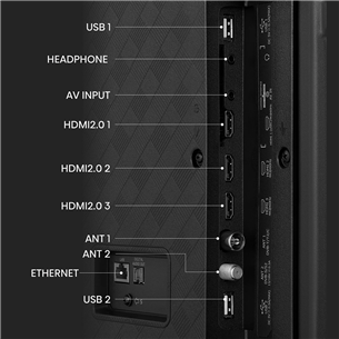 Hisense A6K, 55'', Ultra HD, LED LCD, боковые ножки, черный - Телевизор