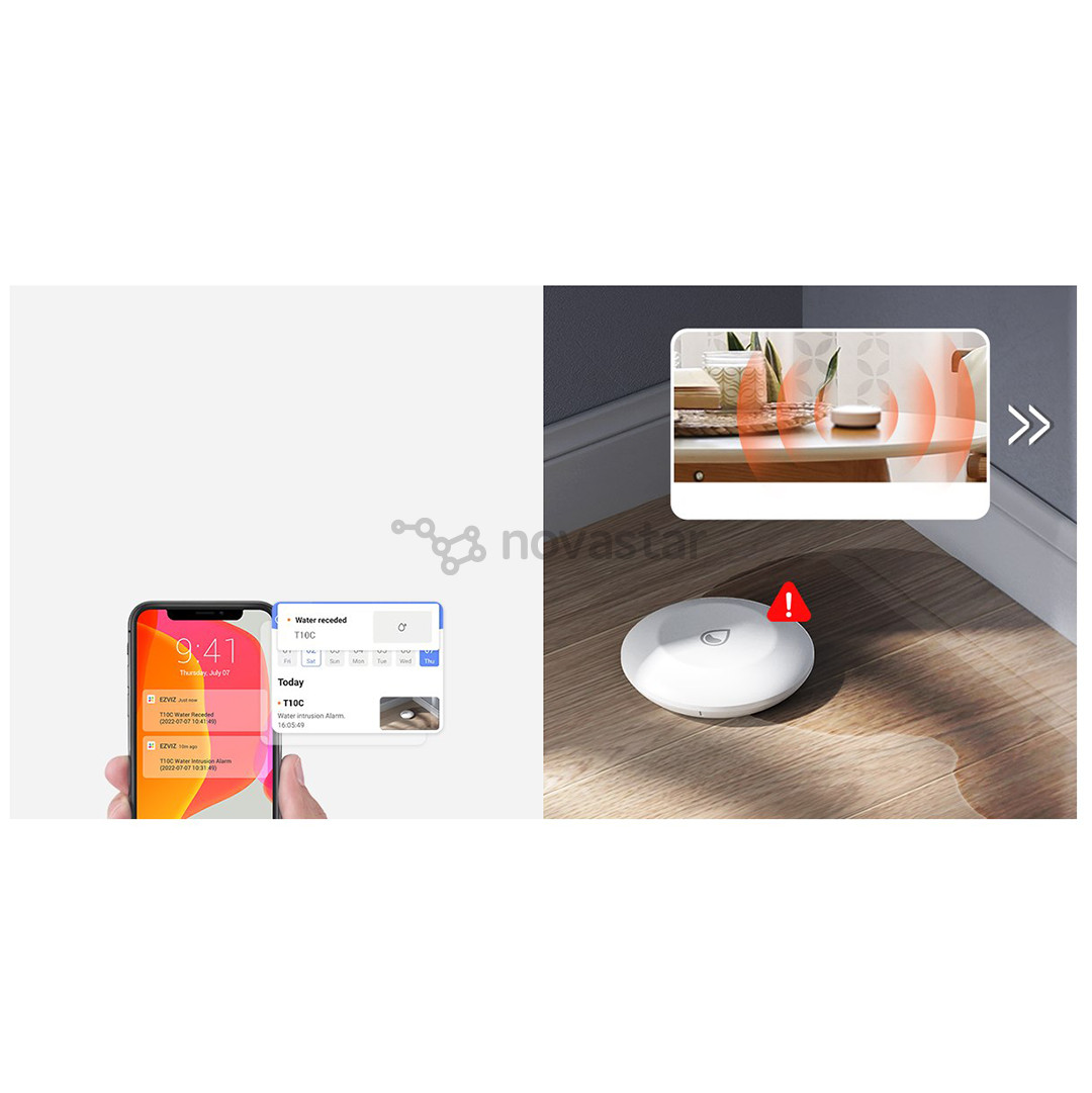Vandens išsiliejimo daviklis EZVIZ T10C, white