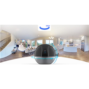 EZVIZ E6, 5 MP, WiFi, LAN, human detection, night vision, black - Stebėjimo kamera