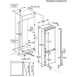 Įmontuojamas šaldytuvas AEG ENP7TD75S, NoFrost, 376 L, 189 cm