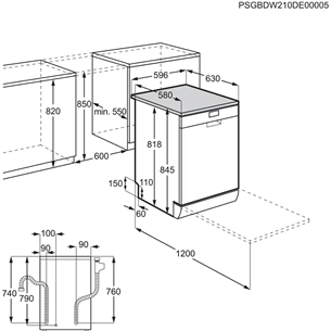 Indaplovė Electrolux ESA47200SX, AirDry, 13 komplektų talpa