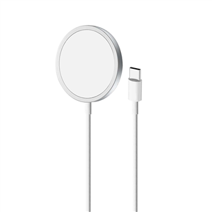 Belaidis įkroviklis Puro Magnetic Wireless, USB-C, MagSafe, 1 m, white