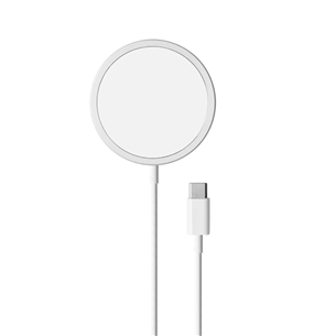 Belaidis įkroviklis Puro Magnetic Wireless, USB-C, MagSafe, 1 m, white