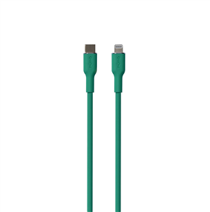 Laidas Puro SOFT, USB-C, Lightning, 1,5 m, green PUCAPLTUSBCICONDKGRN