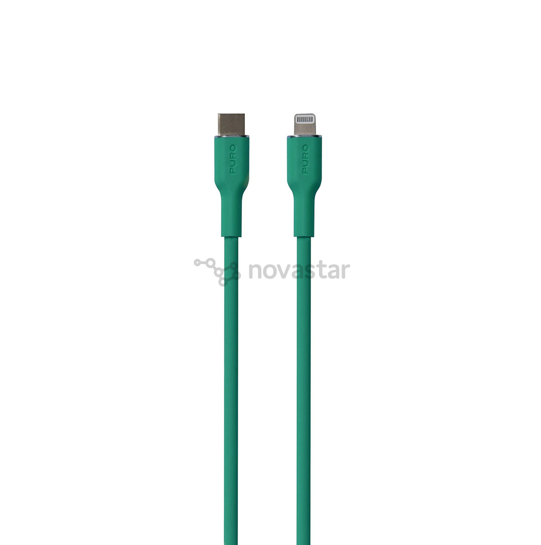 Puro SOFT, USB-C, Lightning, 1,5 m, green - Cable
