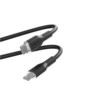 Laidas Puro SOFT, USB-C, Lightning, 1,5 m, black