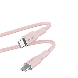 Laidas Puro SOFT, USB-C, Lightning, 1,5 m, rose