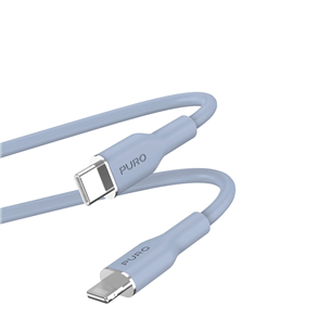 Laidas Puro SOFT, USB-C, Lightning, 1,5 m, light blue