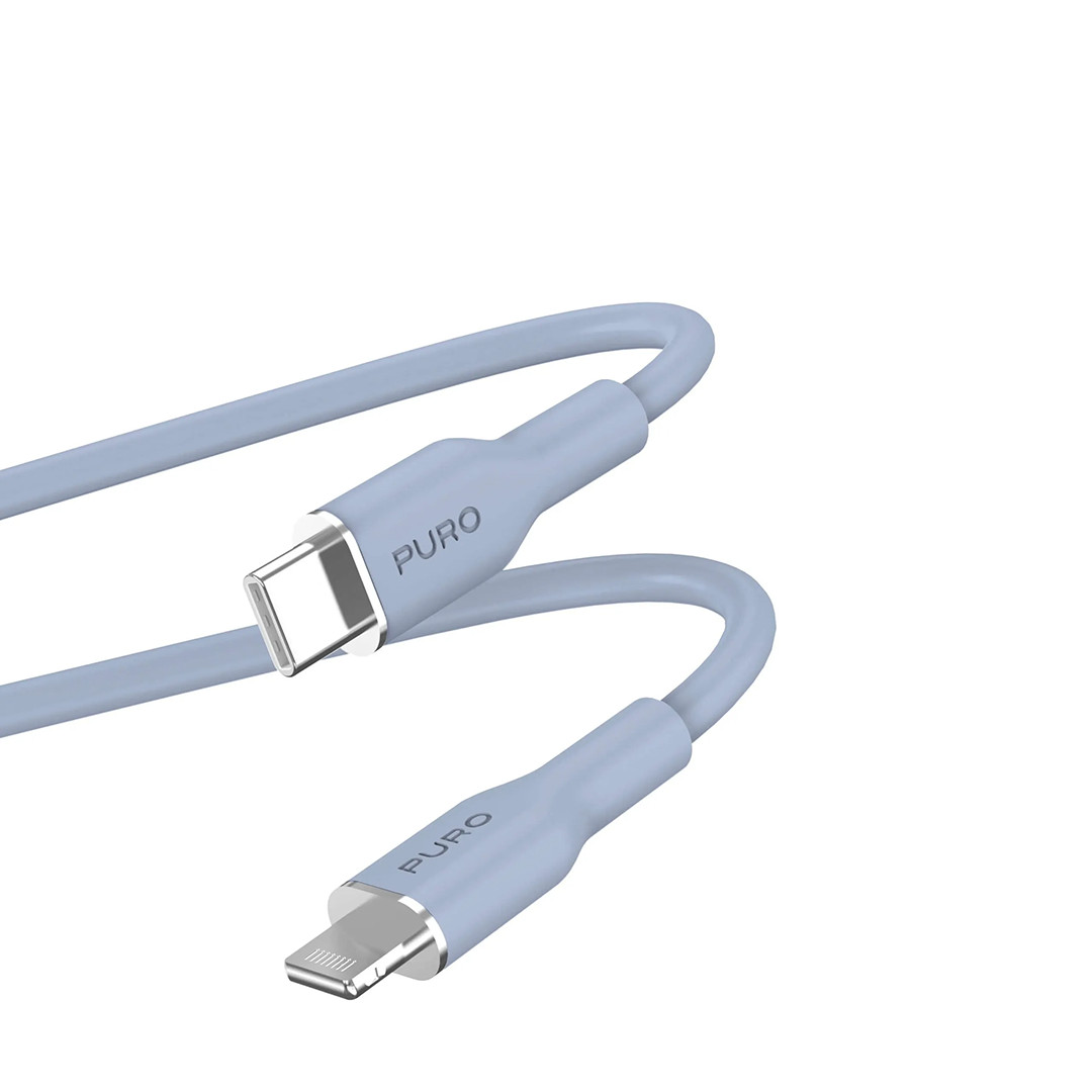 Puro SOFT, USB-C, Lightning, 1,5 m, light blue - Cable