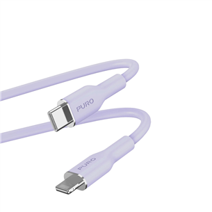 Laidas Puro SOFT, USB-C, Lightning, 1,5 m, lavender