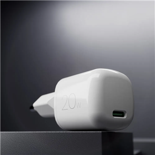 Įkroviklis Puro MiniPro, USB-C, 20 W, white