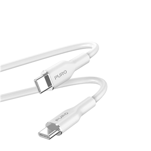 Laidas Puro Soft, USB-C / USB-C, 1,5 m, white PUUSBCUSBCICONWHI