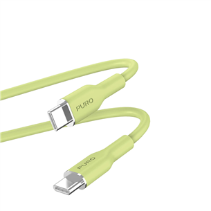Laidas Puro Soft, USB-C / USB-C, 1,5 m, light green PUUSBCUSBCICONLGRN