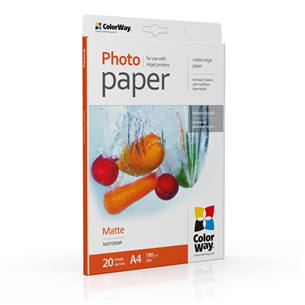 Foto popierius ColorWay A4, 190 g/m², 20 sheets, matte PM190020A4
