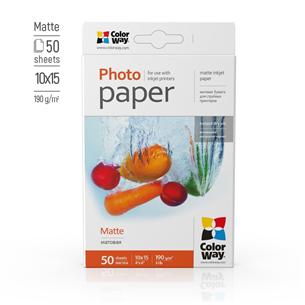 Foto popierius ColorWay 10x15, 190 g/m², 50 sheets, matte