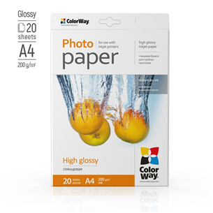 Foto popierius ColorWay A4, 200 g/m², 20 sheets, glossy