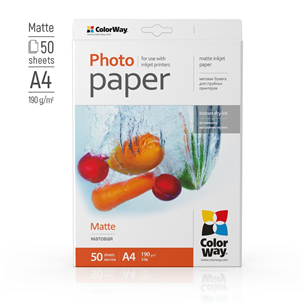 Foto popierius ColorWay A4, 190 g/m², 50 sheets, matte