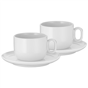 WMF Barista, white - Set of 2 cappuccino cups + plates